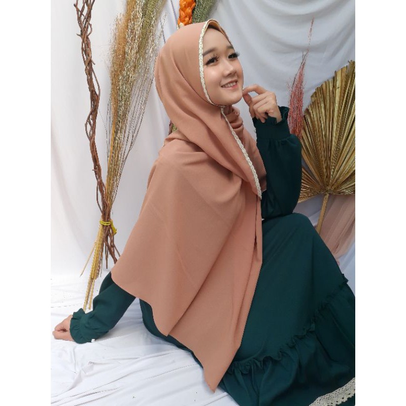 Pashmina renda diamond crape instan