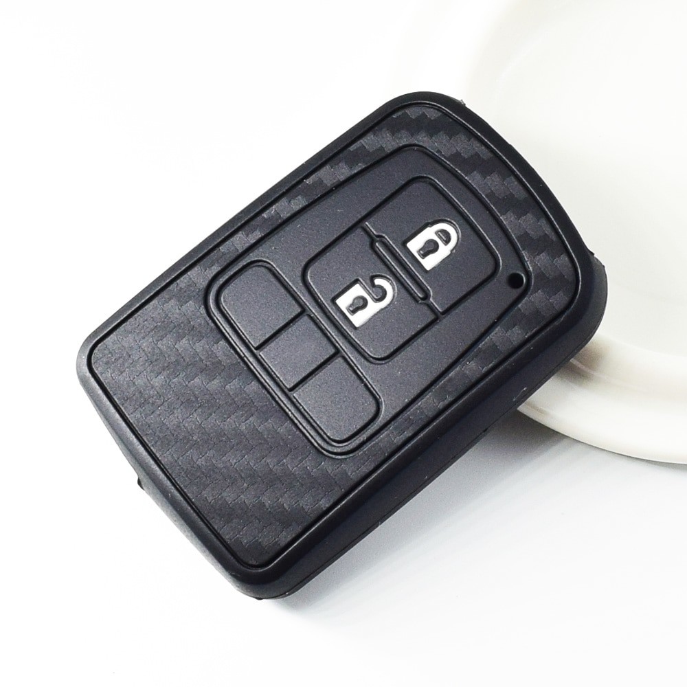 Car Key Cover Silicone Carbon For Toyota Voxy , Sienta