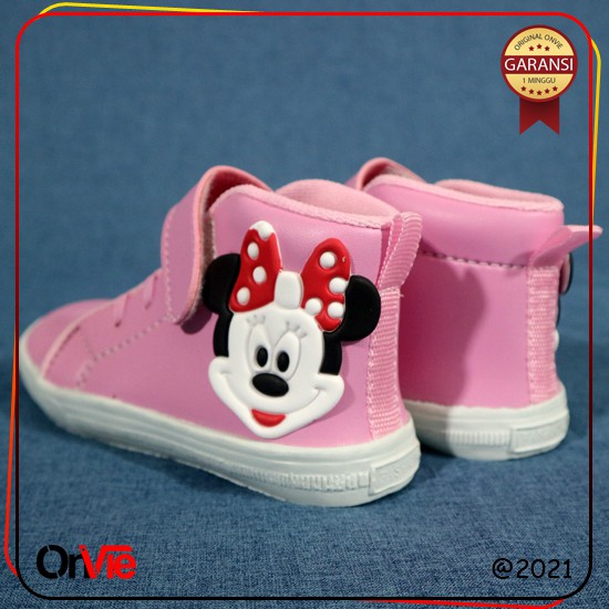 Sepatu Boots Anak Perempuan Motif Karet 3D Micky Lucu Murah | Sepatu Kids Onvie