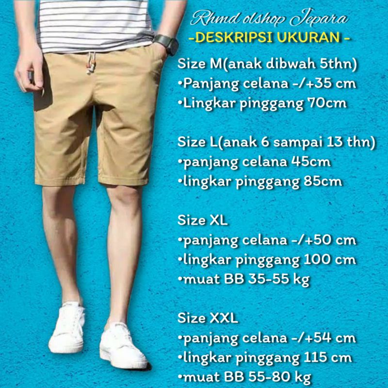 Promo Termurah Celana Pendek Pria Chinos Premium 70 dapat 5 Chino Chinos Chino Chinos karet pinggang rip kolor-8