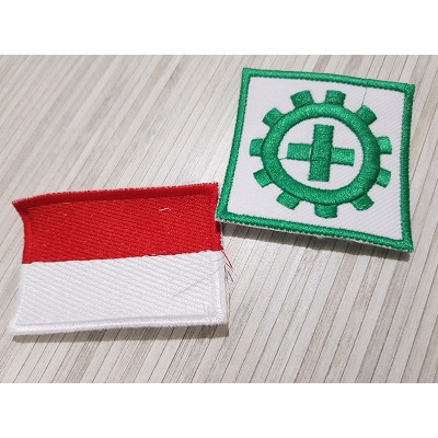 Badge Logo Bendera Merah Putih dan K3 Safety First