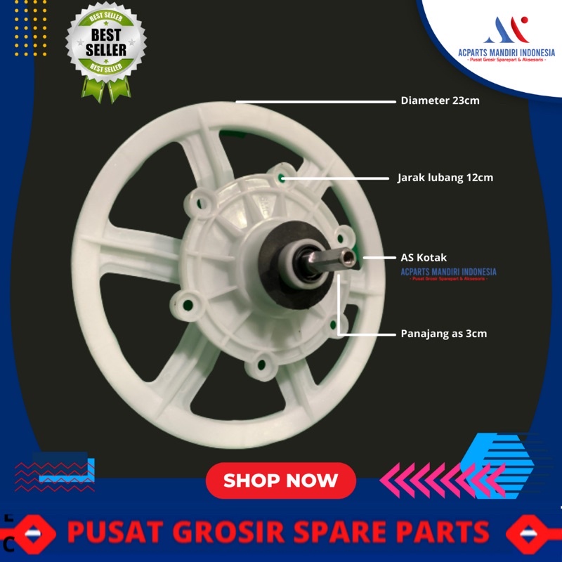 gearbox plus pulley mesin cuci sanyo 2 tabung