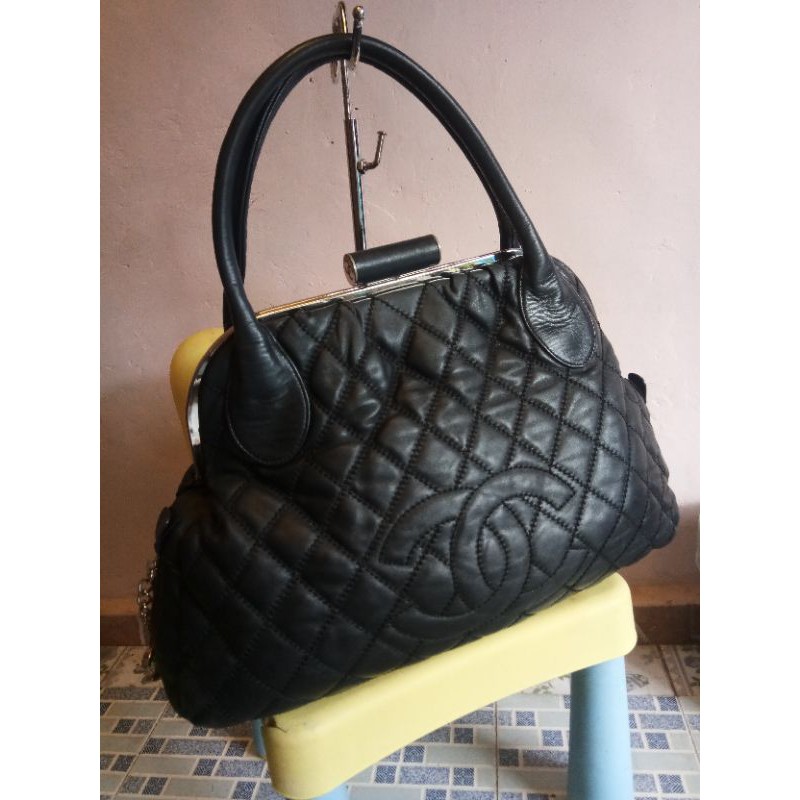 tas pesta behel ala chanel kulit asli preloved