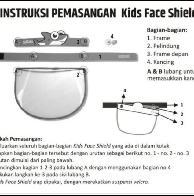 NEW ERA KIDS FACE SHIELD PELINDUNG WAJAH ANAK NEW ERA FS-04 BISA BUKA TUTUP