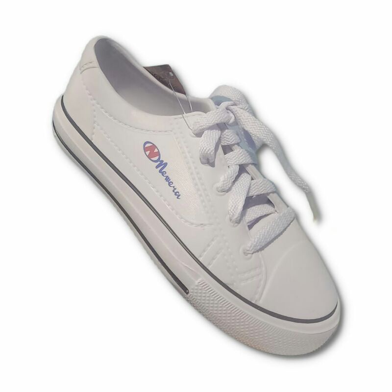 New Era 9031 - Sepatu Karet Putih Tali Bahan Pylon / Sepatu Putih Karet Sneaker Wanita-Putih List Hitam