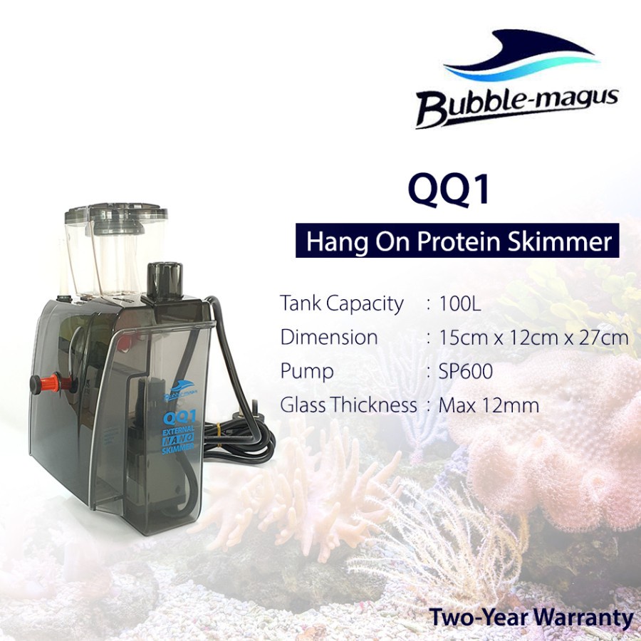 Bubble Magus BM-QQ1 Hang On Protein Skimmer Aquarium Marine Nano Tank