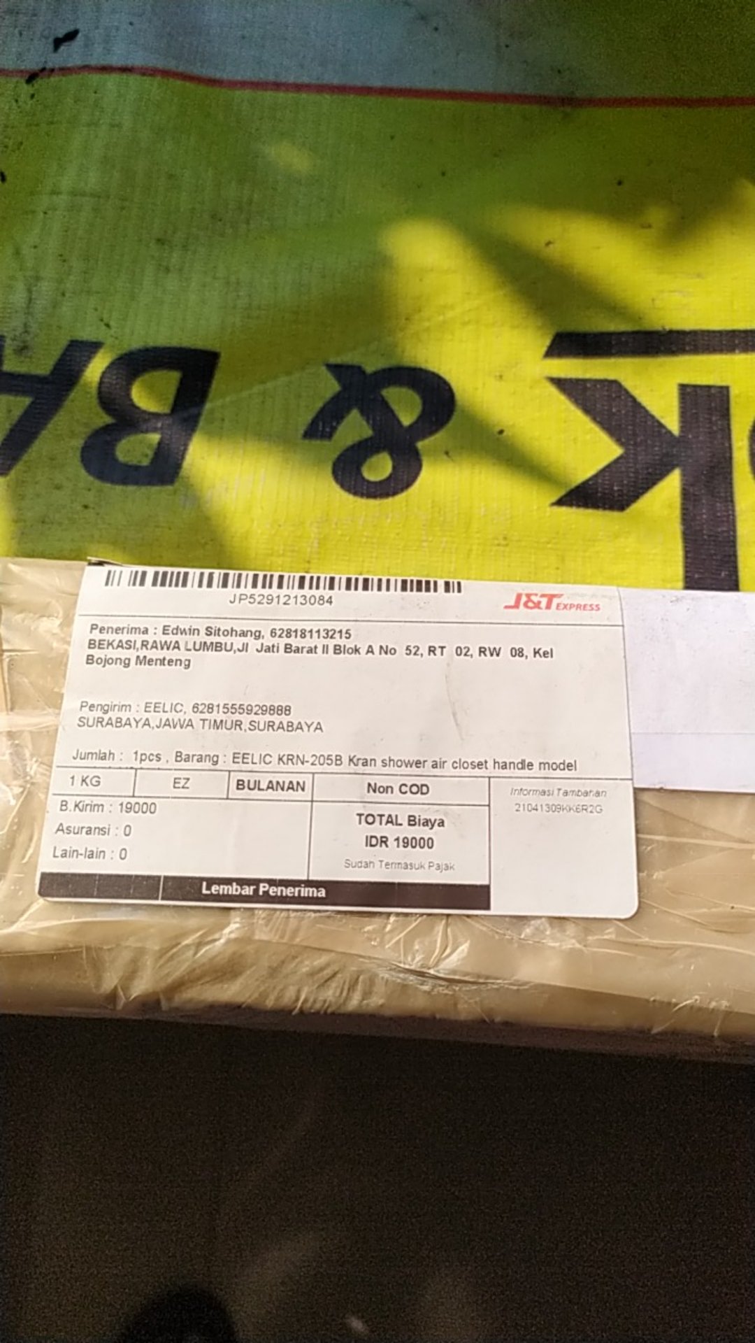 Eelic Krn-205b Kran Shower Air Closet Handle Model Engkol 1/2 Inch