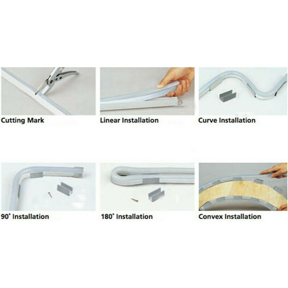 Lampu LED Neon Flex Flexible Sign Strip Waterproof IP65 Lights Silicone Tube White Putih
