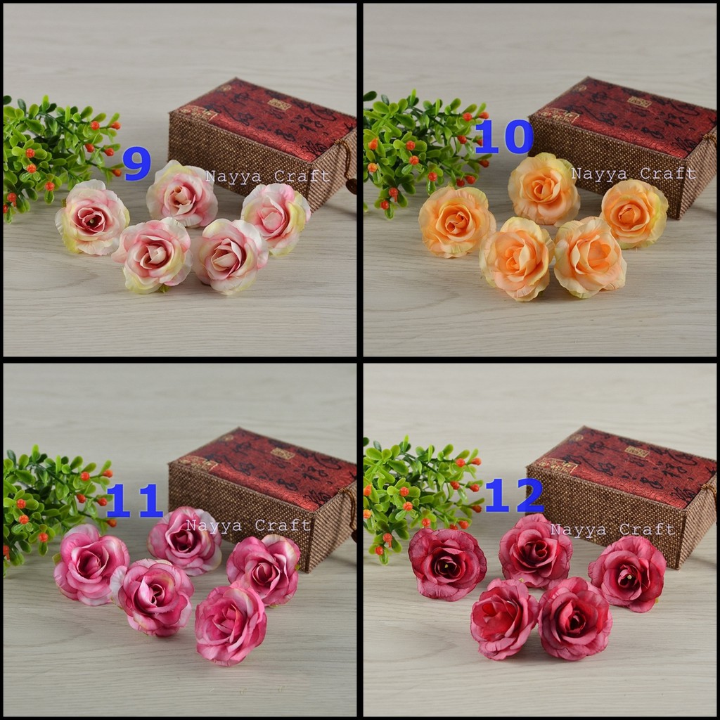 Kepala bunga mawar peony kelopak bunga artificial kecil hiasan dekorasi mahar craft