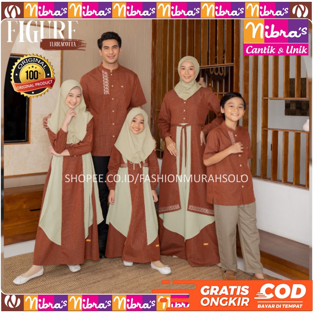 NIBRAS GAMIS DRESS SARIMBIT COUPLE NIBRAS FIGURE QUARRY PINK PEACH KELUARGA MUSLIM TERBARU 2021 2022
