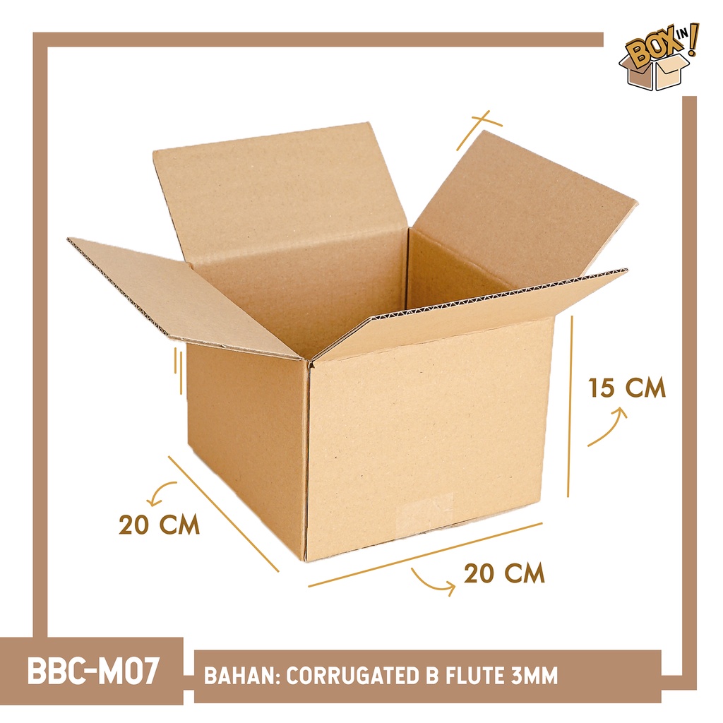 

20 x 20 x 15 cm (BBC-M07) | B FLUTE | KARDUS | CORRUGATED BOX | PACKING | PACKAGING