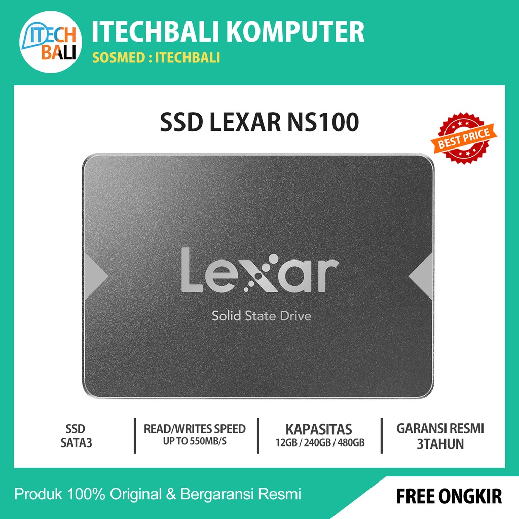 SSD LEXAR LNS100 SATA3 2.5 Garansi Resmi 3 Tahun