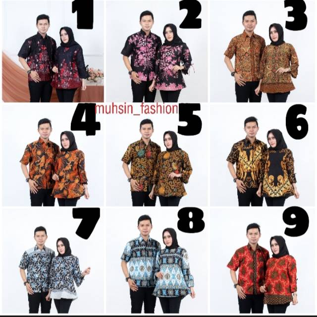 COUPLE BATIK HALUS BATIK PRIA WANITA HEM BLOUSE BLARAK