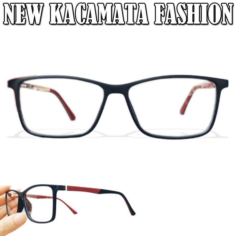 Kacamata Pria Wanita Lensa Transparan Retro Vintage Frame Kotak Kaca mata Baca Fashion Kacamata Gaya