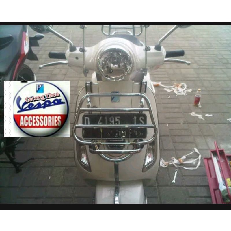 frontrack depan aksesoris vespa lx125/150 aksesoris vespa matic