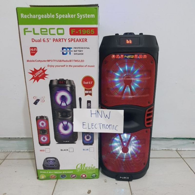 speaker portable speaker aktif 6 inch double speaker FLECO 1965 USB BLUETOOTH