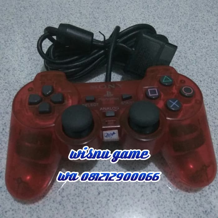 Termurah STIK / STICK PS2 ORIGINAL MESIN ( MERAH TRANSPARAN )