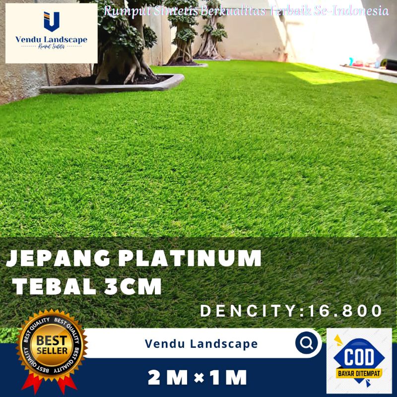 Rumput Sintetis 2meter Tipe Jepang Platinum Tebal 3cm