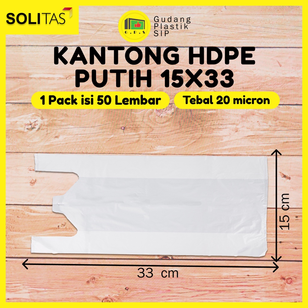 Kantong Plastik Kresek Putih Tebal UK 15x33 HDPE