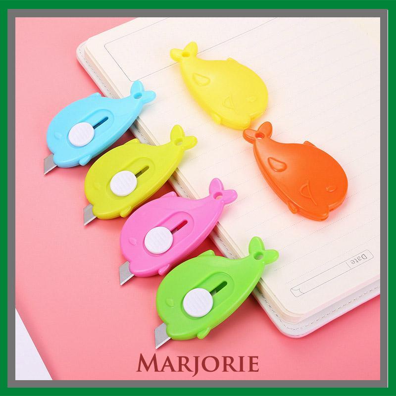 Mini Kartun Pemotong Utilitas Kecil Portabel Pemotong Unboxing Wortel Dolphin Whale Art Paper Cutter-MJD