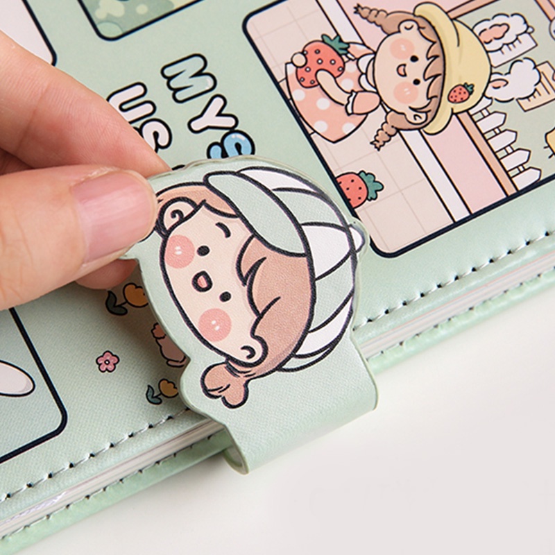 Japanese Cartoon Magnetic Buckle Notebook Student Colored Inner Page Handbook Diary