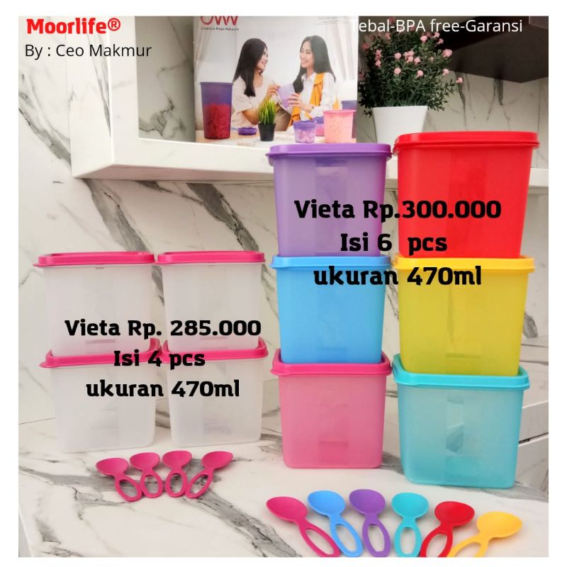 Moorlife Maxi Vietta Ecer Satuan/Tempat bumbu/Toples Teh/Kopi/Toples Susu/Satuan