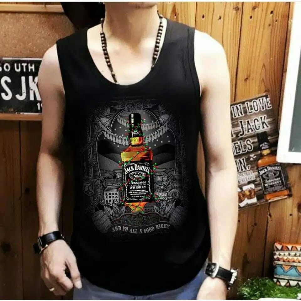 fashion pria keren size L,XL baju pria terbaru baju distro kaos casual singlet lingko - panteloni