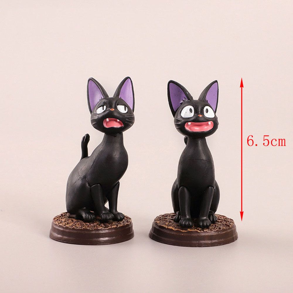 QUINTON 6pcs/set Black Cat Action Figures Kid Ornaments Miniatures Gift Funny Toys DIY Home Decor Small Statue Figure Figurines