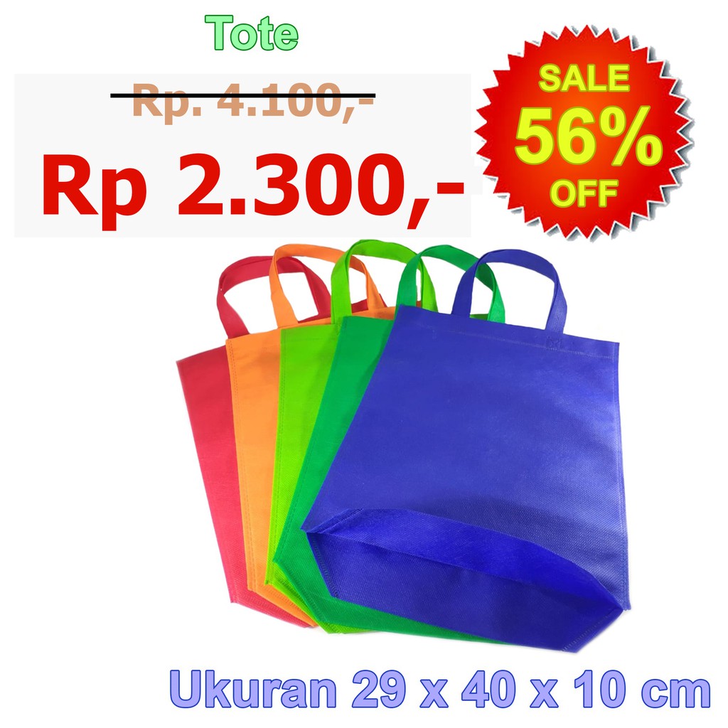 

Tas Spunbond / Pouch Bag / Goodie Bag Model Tote 29x40x10cm