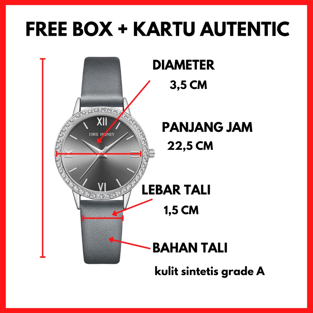 JAM TANGAN JIMS HONEY WANITA CEWEK ANALOG ORIGINAL TERBARU JIMSHONEY IMPORT MURAH JHW 12 PROMO (FREE BOX) (BISA COD)