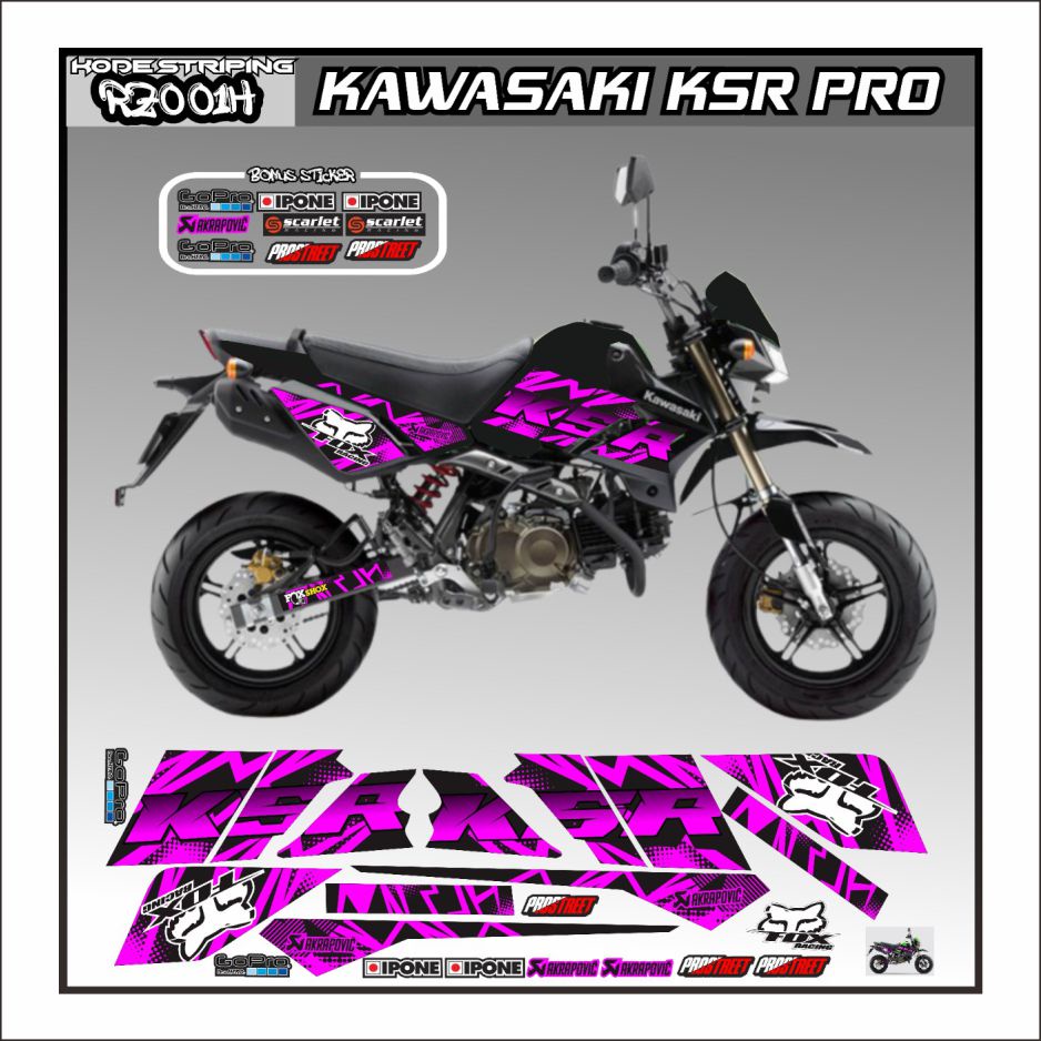 striping sticker kawasaki ksr pro 001 stiker striping varaiasi kawasaki ksr pro kode 001