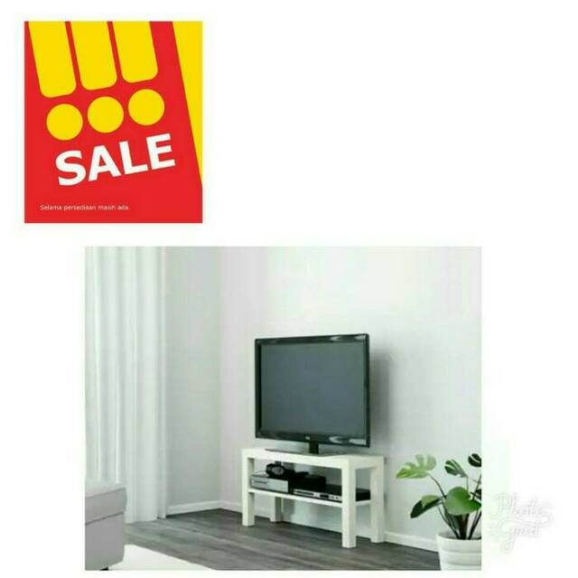 IKEA Lack Rak Meja TV Hitam/Putih 90x26