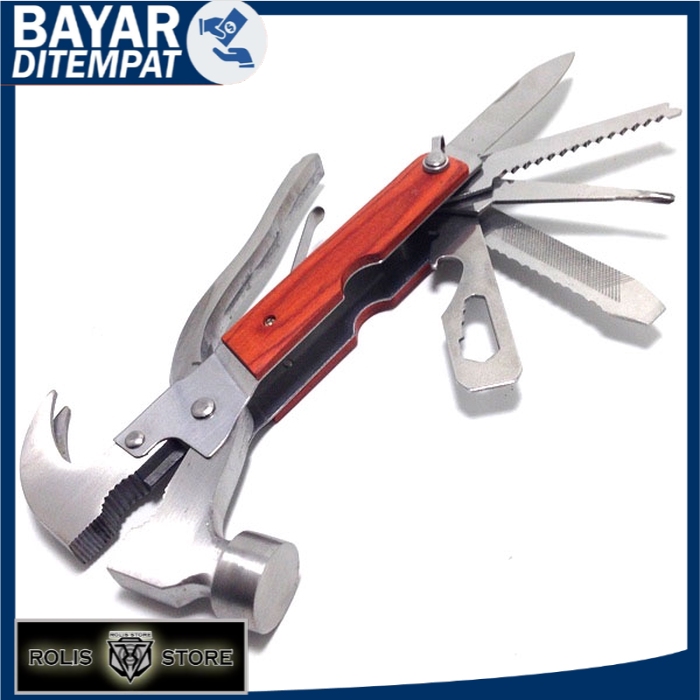 ALAT MULTIFUNGSI PALU PRESS HUMMER P51 TOOLS 8 IN 1 / SURVIVAL TOOLKIT