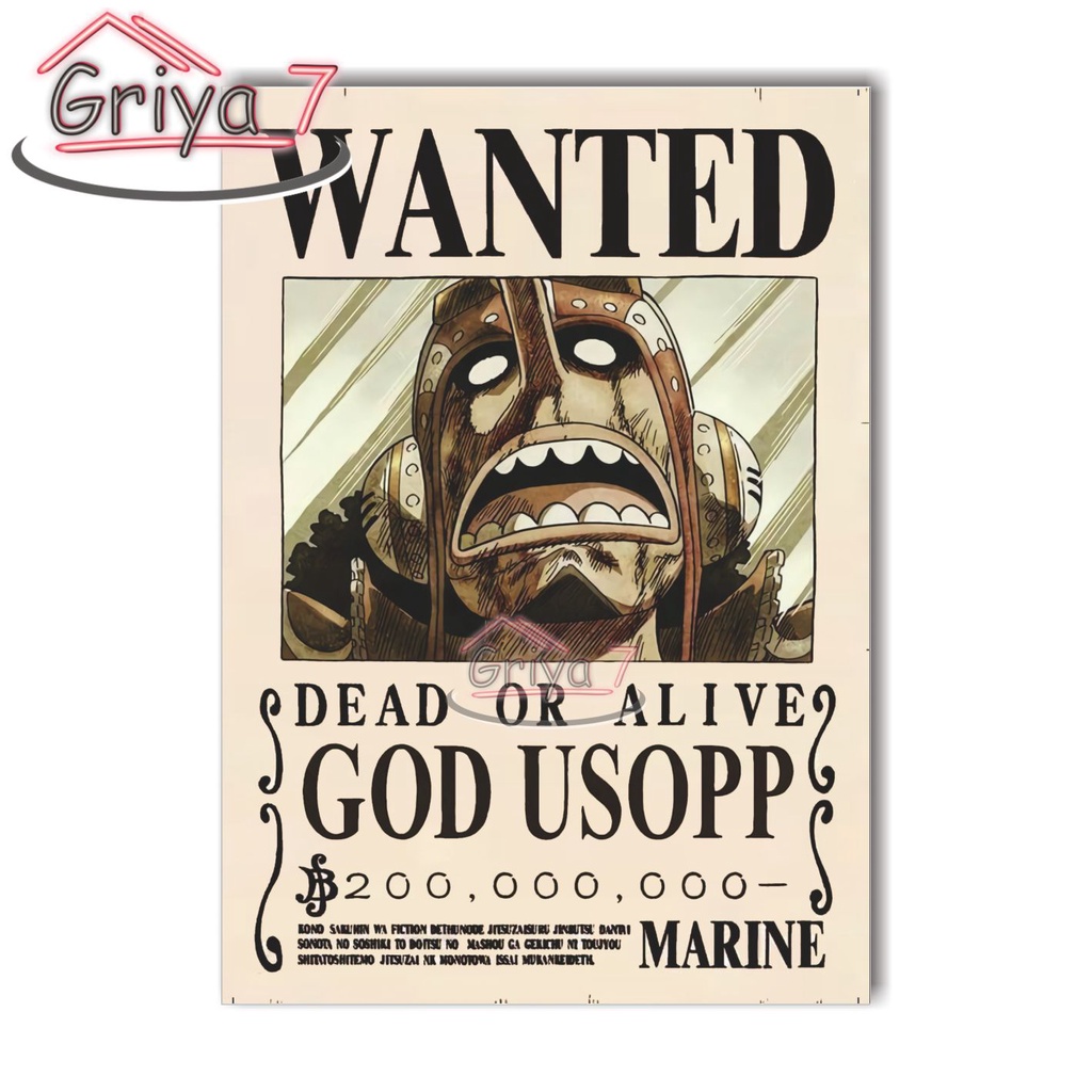 HIASAN DINDING BOUNTY ONE PIECE POSTER KAYU ANIME DEKORASI DINDING USOPP