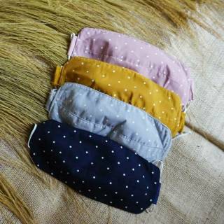  Masker  HIJAB kain non medis bahan katun campur motif  