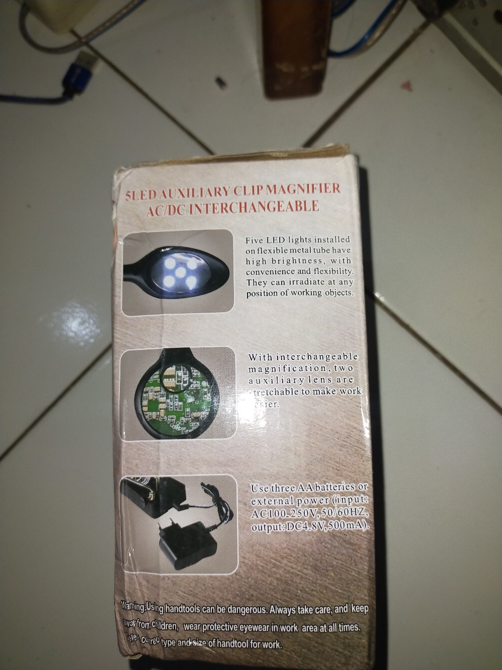 Promo Helping Hand Alat Pegangan Solder + Kaca Pembesar + Lampu Led - Mg16129-c Murah