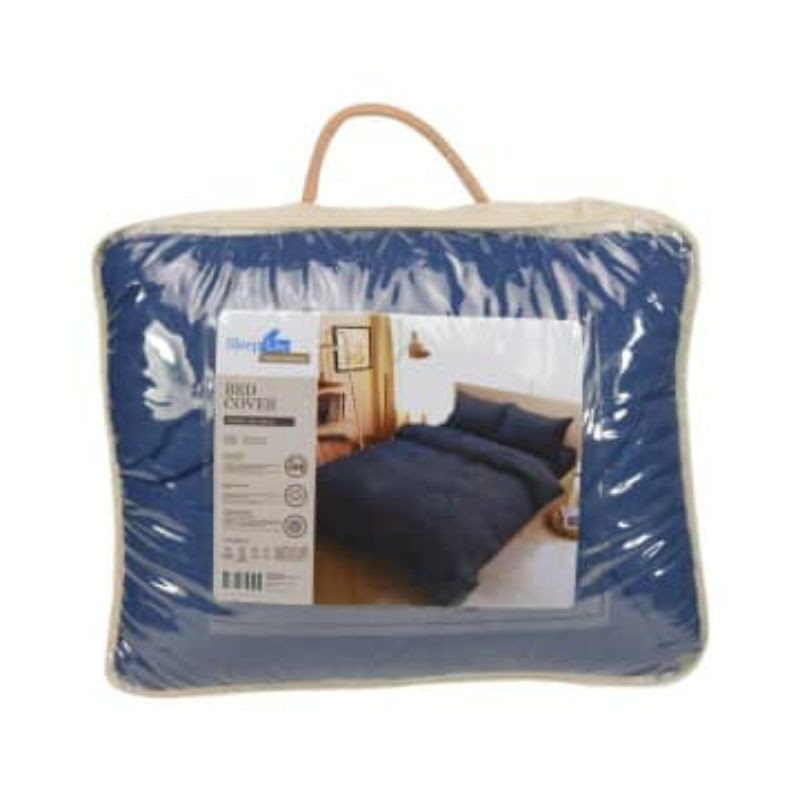 Jastip Ace Hardware - Sleep Lite 180x200 Cm Set Seprai Bed Cover Emboss - Biru Navy