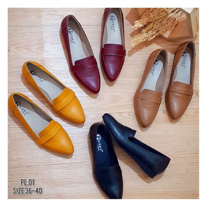 Sepatu wanita flat Leather Original Kulit Asli Papirut Garut Sukaregang