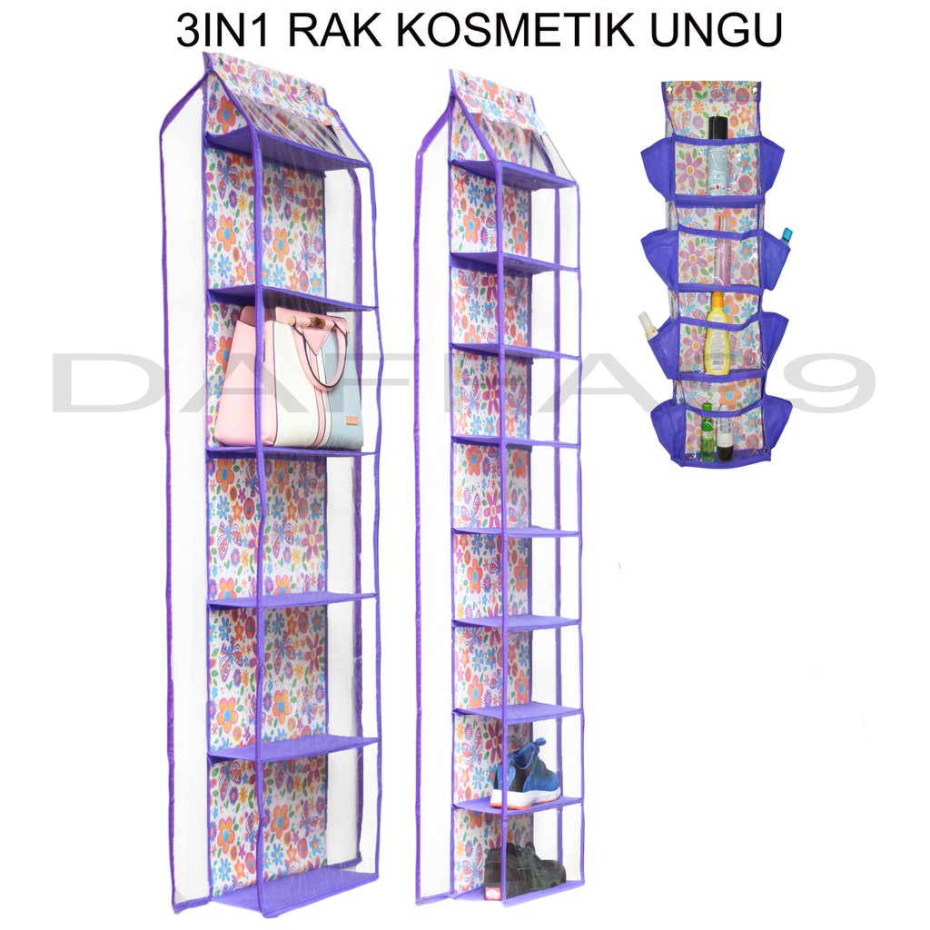 RAK GANTUNG SET 3 IN 1 BAHAN MIKA FULL RESLETING