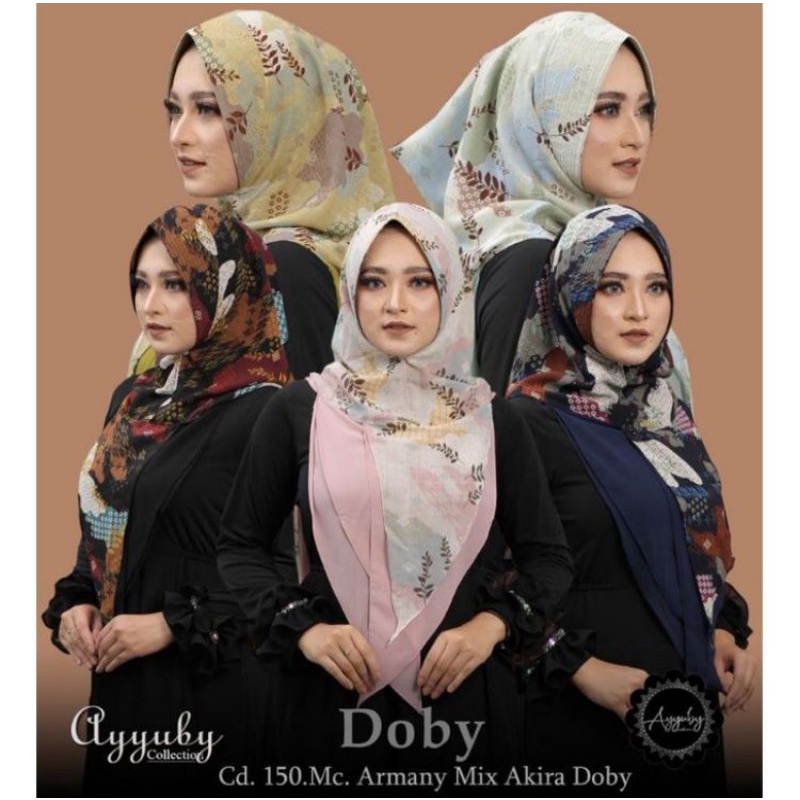 Jilbab Instant Hoodie Motif Doby Original Ayyuby Collection