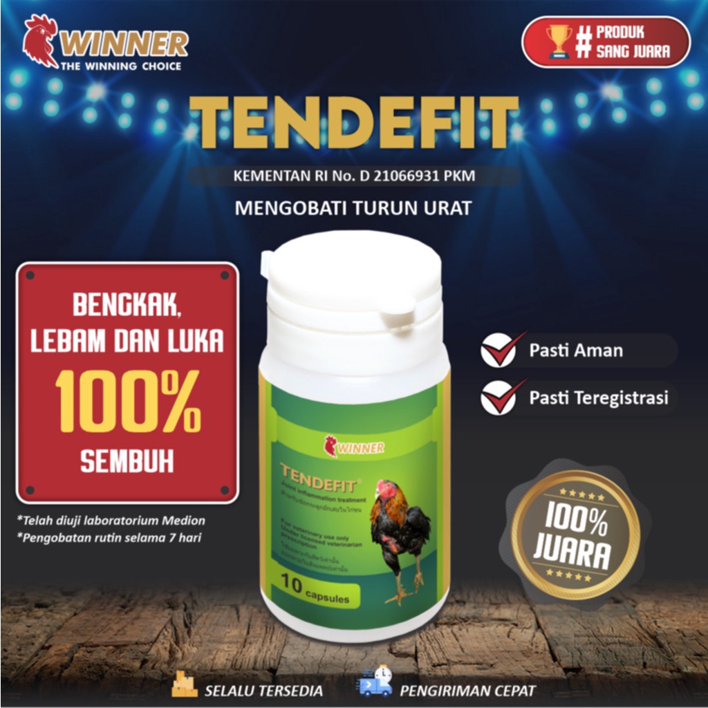 Tendefit WINNER Medion, Obat turun urat ayam adu/laga