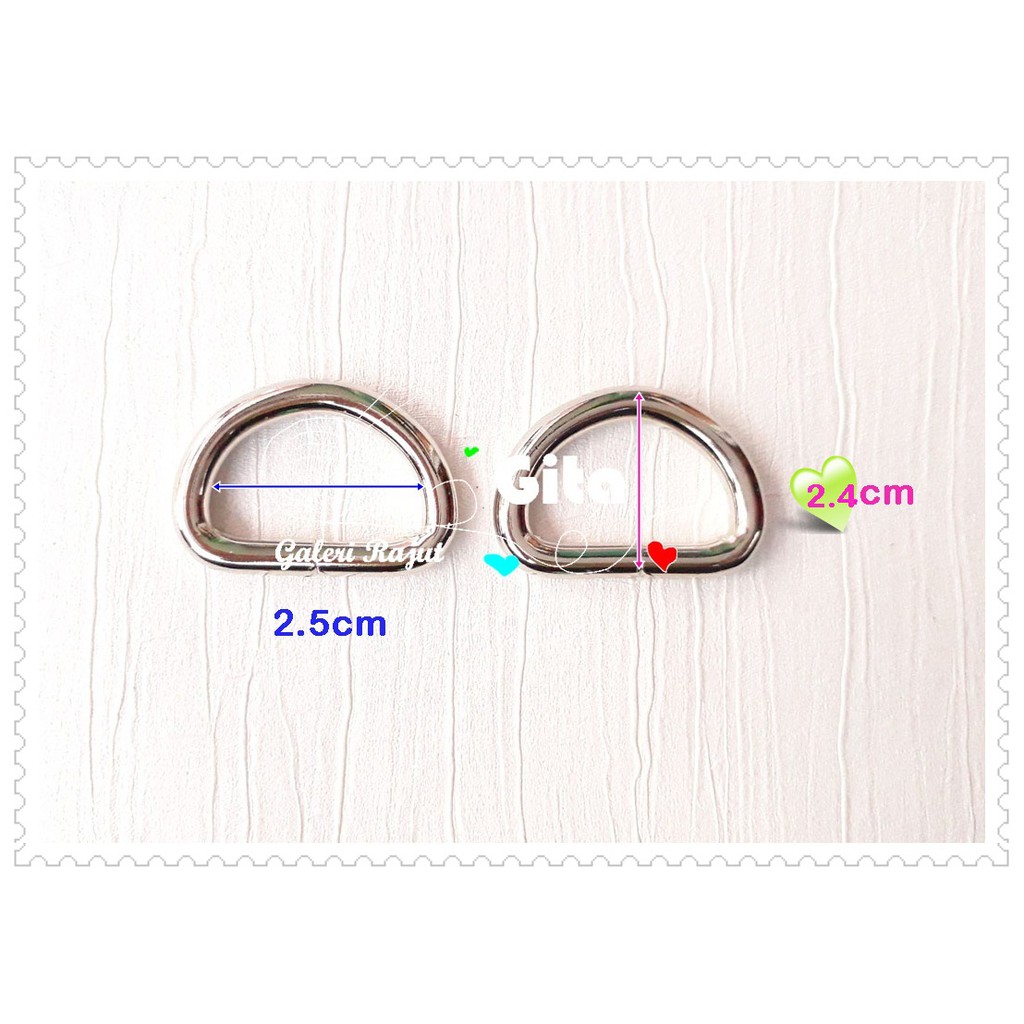 (2pcs) Ring D 2.5cm Pendek Tebal (ring tas ring dompet)