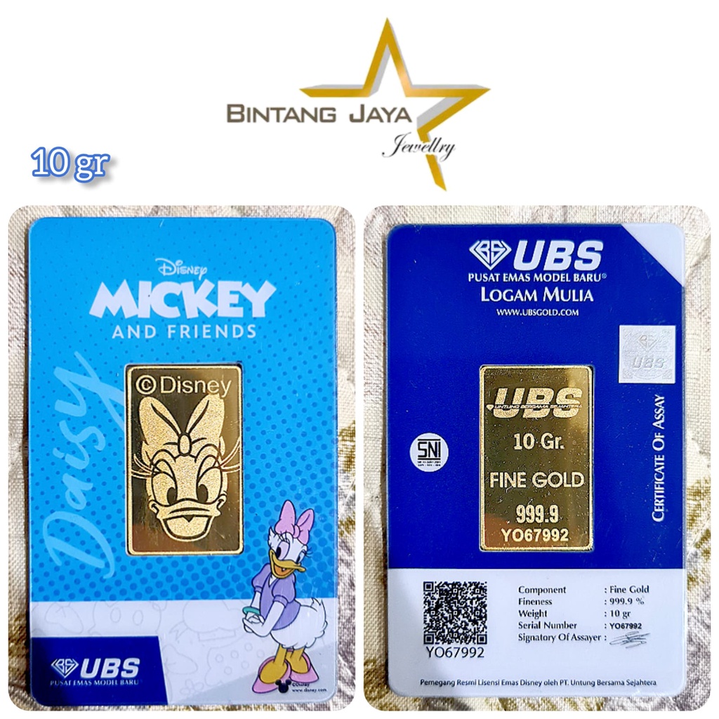 UBS DISNEY FROZEN SANRIO SERIES Logam mulia 10 g/gr/gram Emas 99.99 bersertifikat medan MURAH