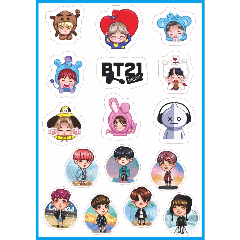 

Stiker KPOP BTS 2 [ISI 15PCS] Sticker Setiker case Laptop | HP | BINDER | Helm | Motor Anti Air