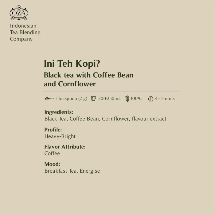 

TEH-DAUN- OZA TEA - INI TEH KOPI | BLACK TEA | 40 GRAM (20 CUPS) -DAUN-TEH.