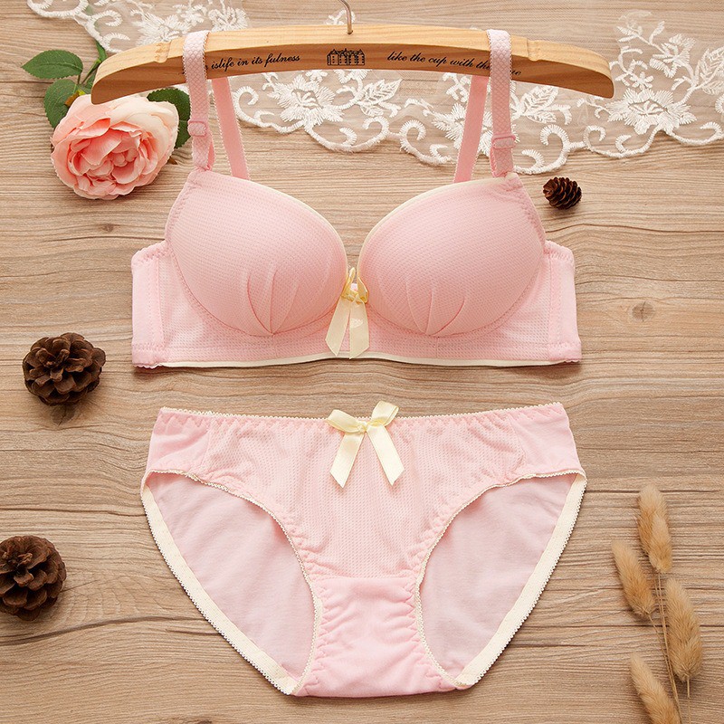 PROMO TERMURAH SET Bra / BH  + celana dalam cewek import korea KR018 pita (2in1)