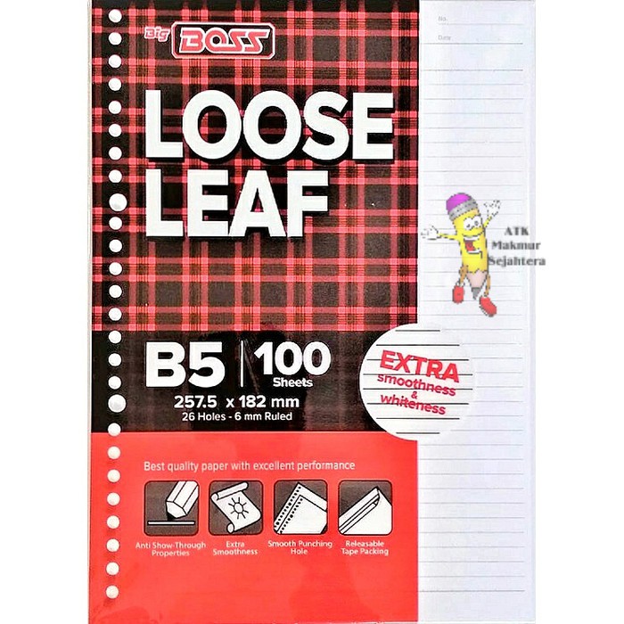 

Loose Leaf / Isi File Big Boss B5 100 Lembar