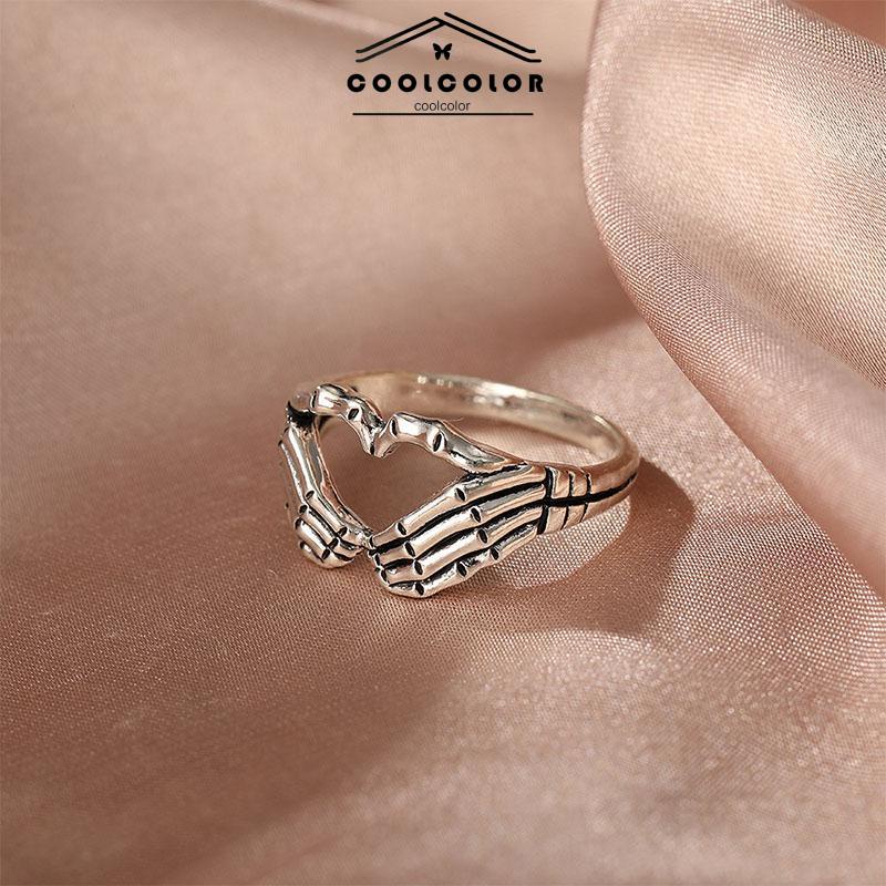 COD❤️Cincin Perhiasan Perhiasan Neraka Hantu Jari Korea Pria Wanita Retro Fashion Gaya Impor Murah