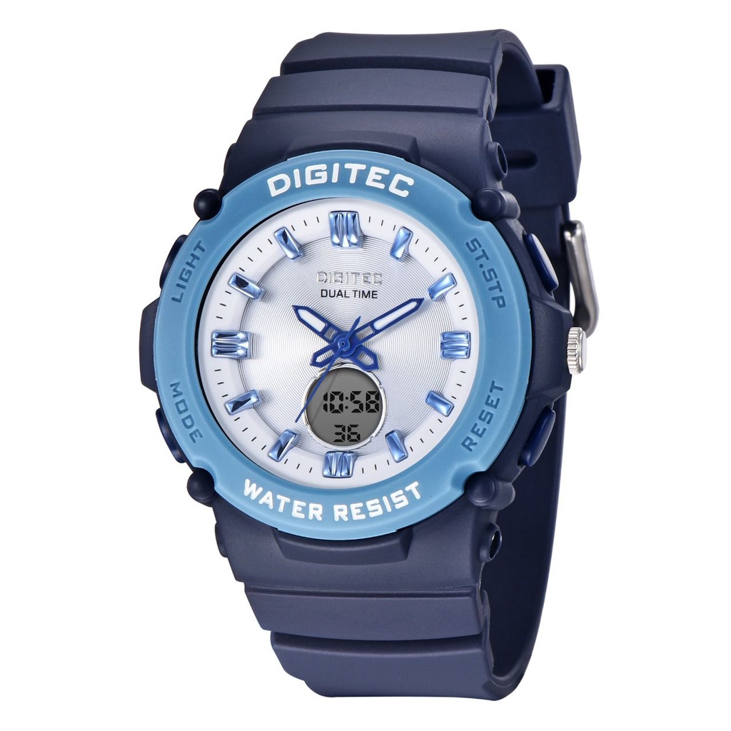 JAM TANGAN SPORT WANITA DIGITEC DUAL TIME TYPE BDA 4110 D40mm, WATERESISITAN 100M/JAM TANGAN WANITA MERK DIGITEC BDA-4110/DG-4110