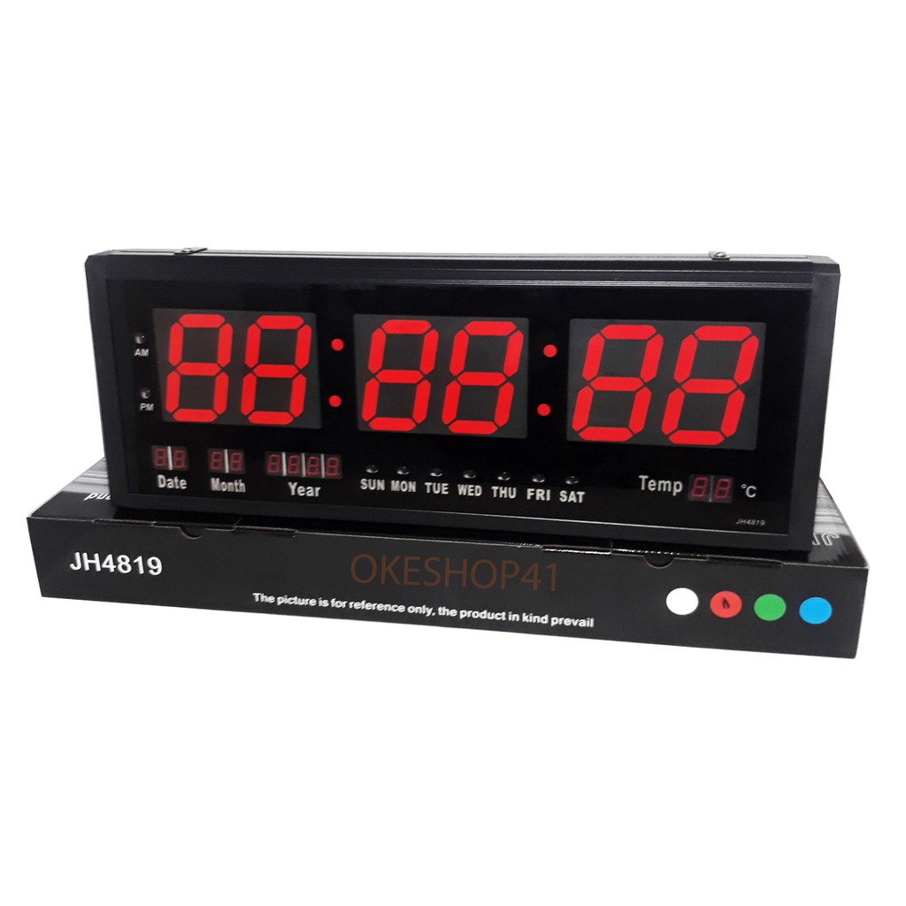 Jam Dinding Digital LED Clock 4819 Merah